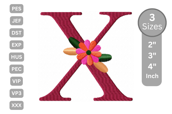 Floral Alphabet Letter - X: Seasonal Embroidery Review